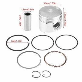 TDR 39mm Piston Rings Kit Assembly for GY6 50CC Scooter, Moped, Motorcycle, Motocross