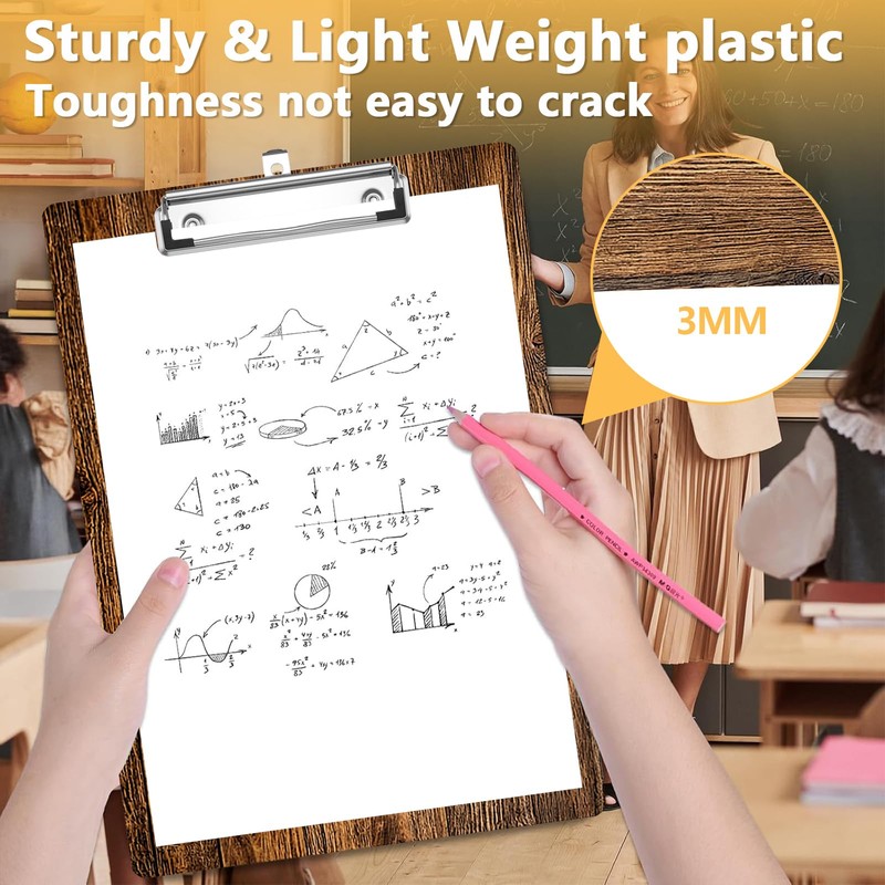 Wood Grain Clipboard, Unique Stump Grain Decorative Clip Board with
