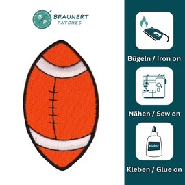 American Football Ball Iron-On Patch Iron-On Patch Appliqué Sport USA Patch Size 4.0 x 6.8 cm