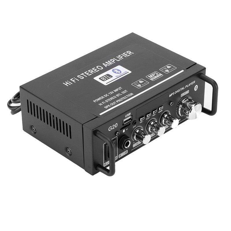 2 Channel Power Amplifier Mini Bluetooth USB/FM Smart Digital with