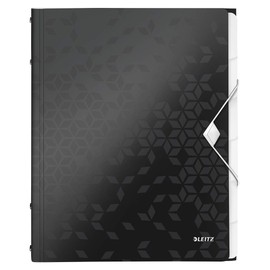 Leitz A4 file for up to 200 sheets, 6 compartments with tabs for organising the contents, elastic closure