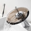 RODDEX Waterfall Bathroom Faucet Solid Brass Glass Single Handle Single