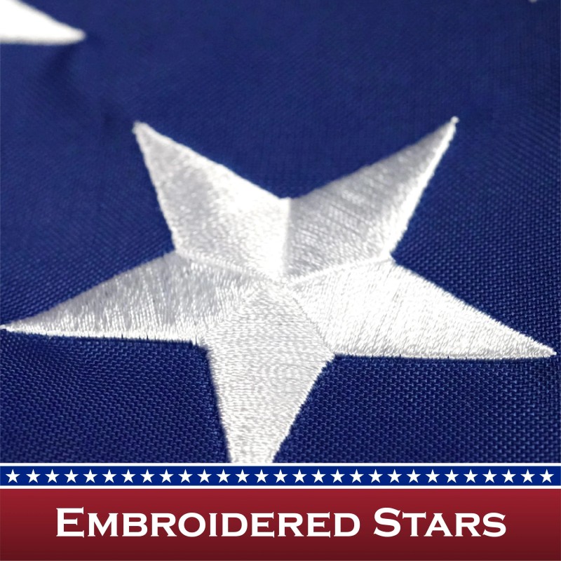 UD_USA American Flag 2x3FT 5-Pack Pole Sleeve Embroidered Polyester By