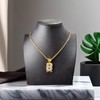 Initial Necklace for Men Women,18K Gold Plated Crown Letter Pendant