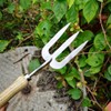 Stainless Steel Digging Fork,Hand Fork with Wood Handle,Cultivator Gardening Tools,Polishing