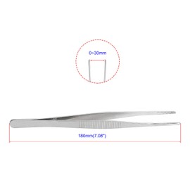 Pinzas rectas romas de acero inoxidable Aoje-Link, con puntas dentadas horizontales de precisión, utilizadas para reparaciones, barbacoas, herramientas auxiliares, plateado, 2 piezas