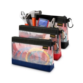 Clear Tool Pouch, Small Tool Bag, 12" Zipper Pouch, Tool Pouch Bag for Tool Box Organizers and Storage, Heavy Duty Small Tool Pouch for Men and Women,3 Pack
