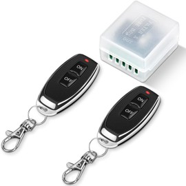 433 MHz RF Wireless Remote Control Switch, Wireless Switch AC 220 V 230 V 240 V, Wireless Switch with Wireless Relay with 2 Transmitters, Remote Control Switch for Roller Door Locks, Lights, Engine