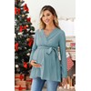 OUGES Women's Maternity Tunics Tops Shirts Long Sleeve Wrap V