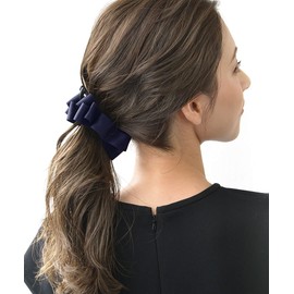 VINGTAINE H-90 Ribbon Banana Clip Hair Clip, Navy