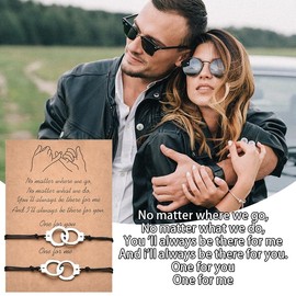 Long Distance Valentines Day Gifts for Her Him Matching Bracelets for Husband and Wife Couples Bf and Gf Fiance Anniversary Keepsake Gifts Wedding Engagement Gifts for Couples Birthday Gift Ideas