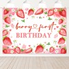 Avezano 7x5ft Berry First Birthday Backdrop Strawberry 1st Birthday Decorations