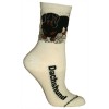 Wheel House Designs - Dachshund (Black) on Natural Socks - 9-11