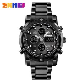 Skmei New Fashion Outdoor Sports Multifunction Countdown Men's Watch Explosion-proof Waterproof Electronic Watch Black