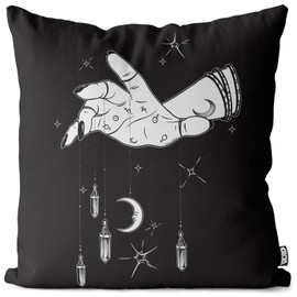 VOID Spiritual Moon Hand Cushion Cover Sofa Couch Living Room Decoration Waterproof Outdoor Cushion Cover Decorative Cushion Size: 50 x 50 cm
