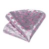 DiBanGu Mens Silk Tie Handkerchief Pink Floral Necktie and Pocket