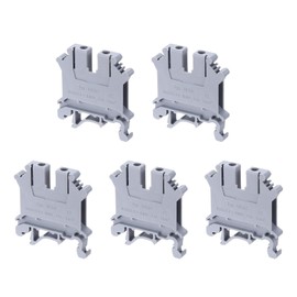 MECCANIXITY Terminal Blocks 5 Pack USLKG5N Rail Mount Fuse Holder Screw Terminal Block Wire End Bracket Stopper Din Rail Screw Fixed for DIY Electronic Circuits Machine Appliances