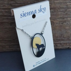 Sienna Sky Retired Necklace Sienna Sky Pendant HOWLING WOLF MOON Hand Made in Colorado 18”