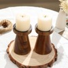 Rustic Acacia Wood Pillar Candle Holder