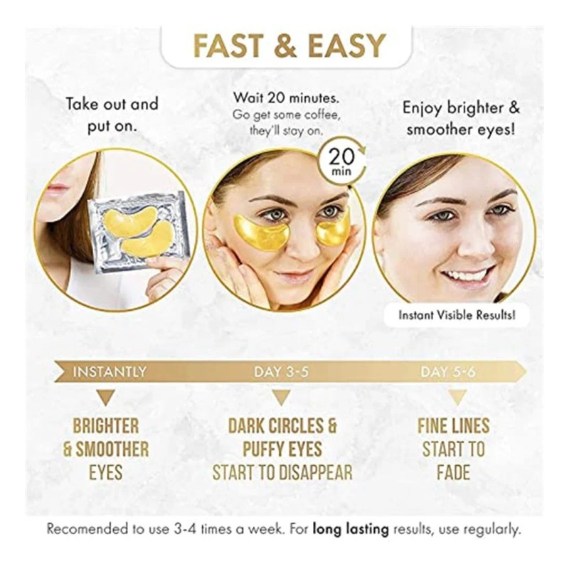 Mascarilla De Oro De 24 Quilates Para Contorno De Ojos,