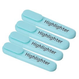 PATIKIL Highlighter Pen, 4 Pack Water Based Broad Tip Writing Marker Pens for Office Home Daily Use Style 1, Blue