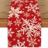 Christmas Table Runner,Red Winter Snowflake Print Xmas Table Runner for Indoor Outdoor Home DIY Decorations,Winter Christmas Xmas Holiday Table Decor for Kitchen Dining,230*33cm,91*13 Inch