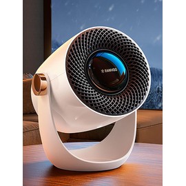 RANVOO Graphene Space Heater, Small Portable Electric Heater for Indoor Use with Hot Airflow, 10X Safe & Smart Protection, 120° Tilt Adjustment to Surround Heat for Office Bedroom, White