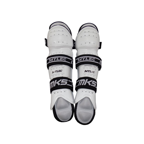 Mylec MK5 Pro Shin/Knee Pad - Laced Design and Metatarsal padding with 360Â° strap design - White(11 -Inch)