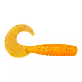 Unbranded Curly Tail Grub Fishing Lures soft plastic Lure 2 inch Pack of 12 Orange