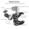 Edithown Super Clip Camera Clamp, with 360 Degree Dual Ball