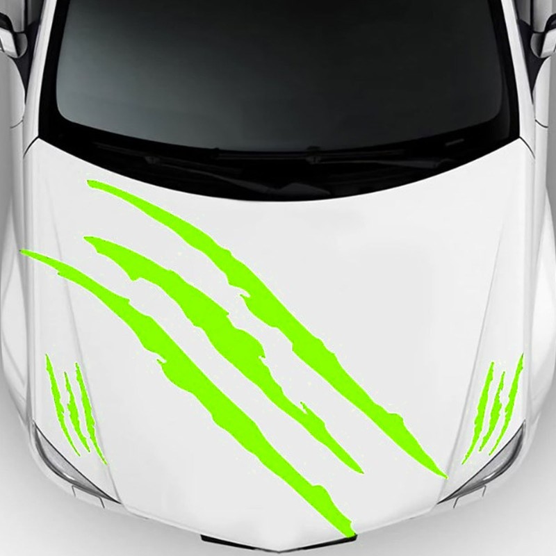 2Pcs Car Hood Cover Sticker Claw Mark Style Universal Engine