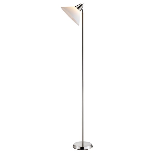 Adesso 3677-22 Swivel Torchiere, 71.5 in., 100W Incandescent, 26W CFL, Brushed Steel, 1 Torch Floor Lamp
