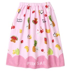 Pink Sail Wrap Towel, 23.6 inches (60 cm), Kids' Pool Towel, Wrap Towel, For Kids, 100% Cotton, Name Tag, Swimwear Items, Bath Towel, 47.2 inches (120 cm), Change of Clothes, Swimming Pool, Bath, Hot