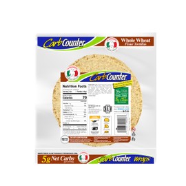 La Banderita® Carb Counter Whole Wheat | 8" Flour Tortillas | Keto Certified | 8 Count 12.7oz. | 4 Pack Case.