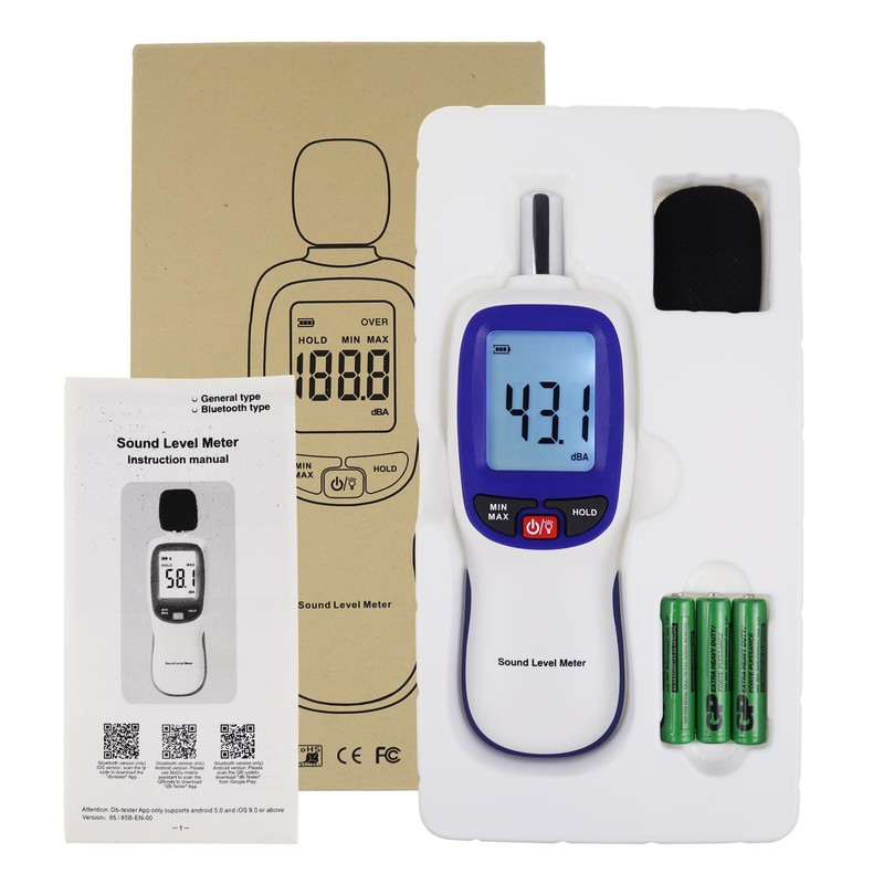 Bluetooth Enabled Digital Sound Level Meter Portable SPL Meter 30~130dBA
