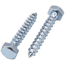 SKIR'CO (20 pcs) DIN 571 Zinc Plated Steel Hexagon Head Wood Screws M8 x 55 mm, Coach Screws, Lag Bolts