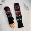 Snowflake Pattern Cashmere Blend Knit Wrist Warmers for Autumn & Winter Wrist Warmer Dark Navy + Length 38CM 10ea