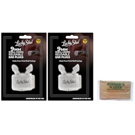 Nimrod's Wares 2 Monkey 9mm Two Pairs Ear Plugs Real Casings NRR 27 Reusable LSEP-9 Bundle with Microfiber Cloth