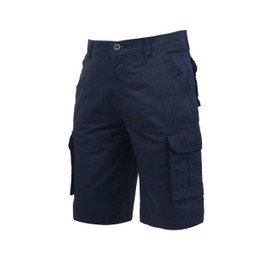 Men's Cargo Shorts Outdoor Hiking Travel Casual with Multi-Pocket 100% Cotton Twill Relaxed Fit (4# Navy 34)