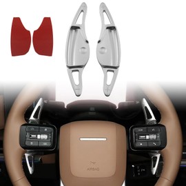 Aluminum Car Steering Wheel Shift Paddle Extension Stickers for Hyundai Santa Fe/Santa Fe HEV(2024-2025)(Silver)