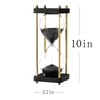 ELAINESTORE Hourglass Timer 60 Minute with Golden Pillars, Black Wooden