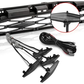 SEVEN SPARTA 4 PCS Grill Led Lights Compatible with Toyota 4Runner 2014-2024 TRD Pro Grille and 2014-2019 SR5, Premium, Limited, TRD Off-Road, Fuse and Instruction Included (Smoke Shell/Amber Light)