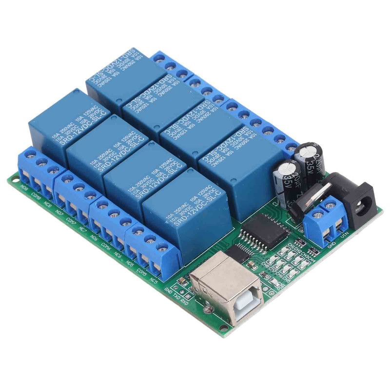 8 Channel Relay Module DC12V UART Serial Port Switch PLC