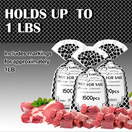 Gilprop 1500 Pack Wild Game Meat Bags Pack for Freezer 1 lb 8.03 x 4.41 Inch Ground Meat Freezer Packing Bags Bulk Venison Beef Processing Storage with Twist Ties for Outdoor