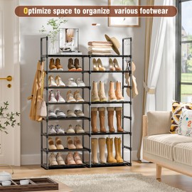 OYREL Shoe Rack Organizer 8 Tiers, Tall Shoe Racks Shelf Storage, 26-32 Pairs Vertical Large Rack,Stackable Shoes Racks for Entryway, Closet, Garage