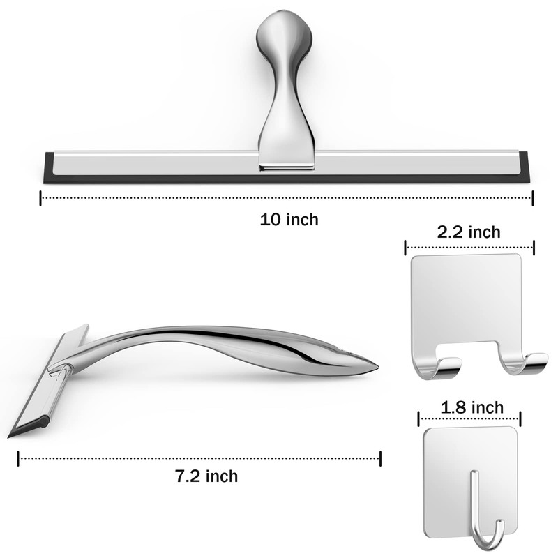 All-Purpose Stainless Steel Shower Squeegee for Shower Glass Door with