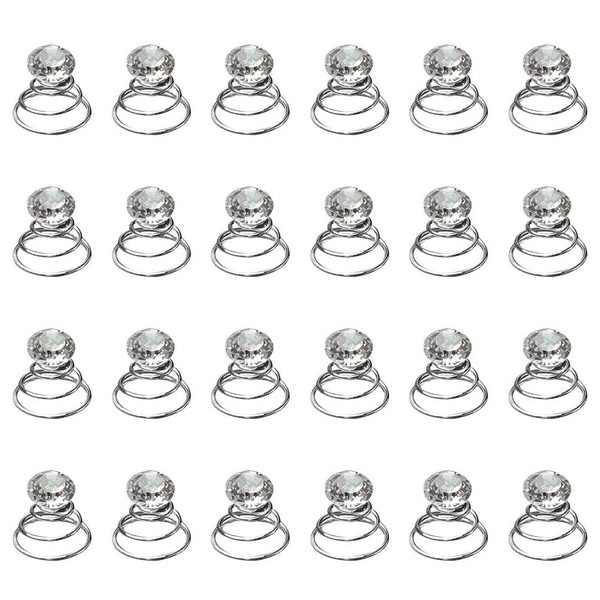 BaiJ Hair Spirals, Pack of 24, Rhinestone Spiral Hair Pins,