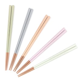 Chopsticks, Chopstick Factory, Dishwasher Safe, Easy to Use Wooden Carving Chopsticks, Dull Color, Set of 5 Pairs / Chopsticks, Dull Color, Pale Chopsticks Wakasa Lacquer, 5 Color Painted Chopsticks