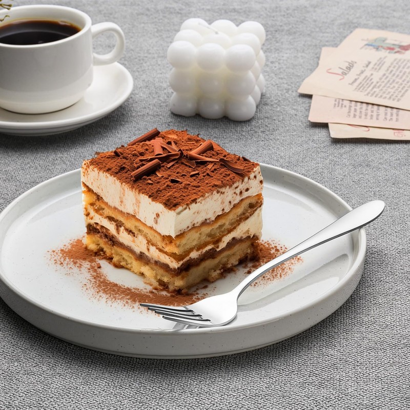 E-far 12-Piece Salad Forks, Stainless Steel 6.7 Inches Stainless Steel