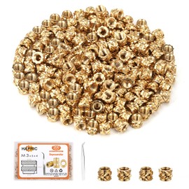 Hapric 200 Stck Gewindeeinsatz, M3 Gewindeeinsatz 3D Druck Einschmelzgewinde Einpressmuttern Gewindebuchse Threaded Inserts fr 3D Druckteile Automobil Kunststoffschale